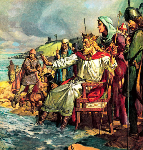 King Canute Defies the Waves. The courtiers could not dissuade the tides