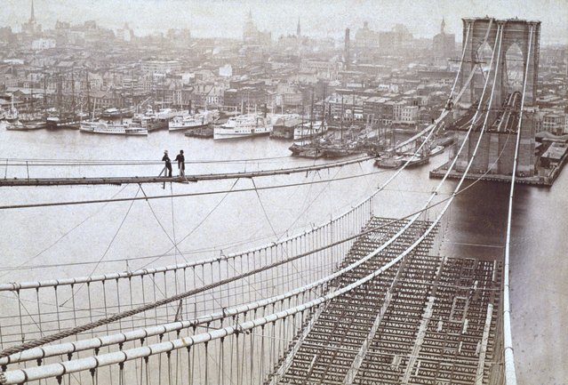 Brooklyn Bridge 1877 I must stretch myself in space and time.