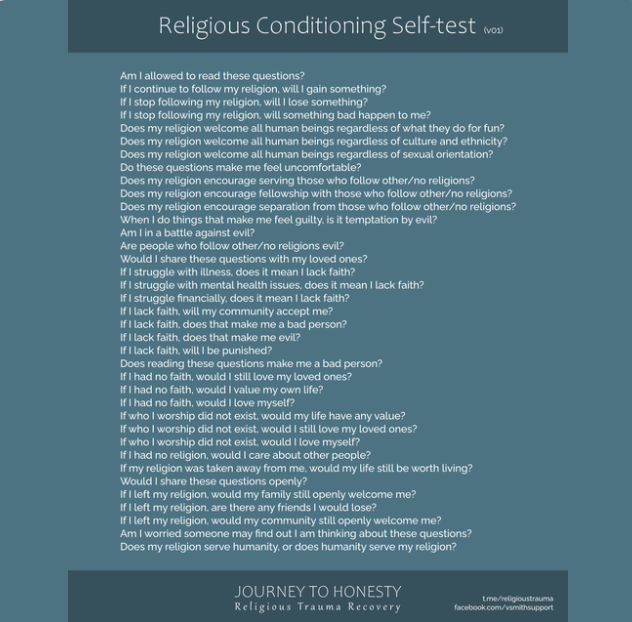 What is the strength of your religious conditioning?